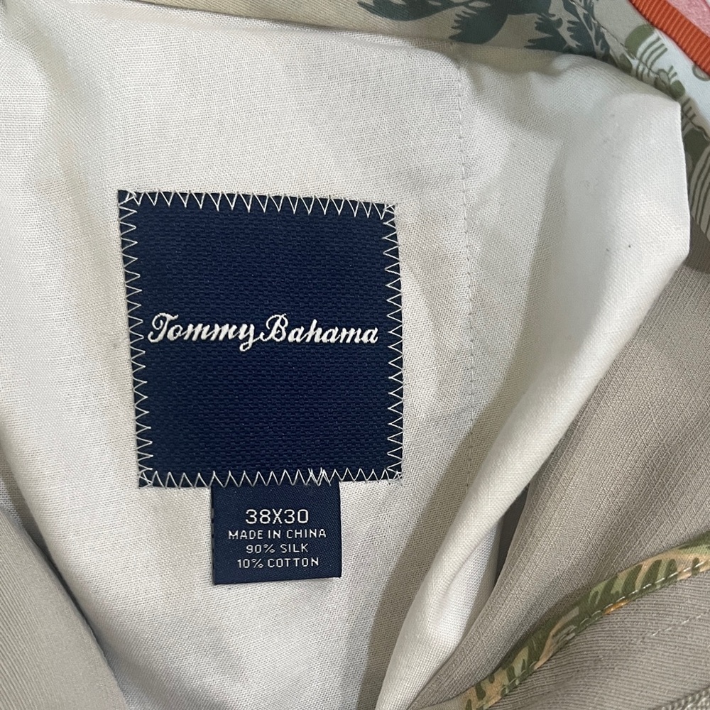Mens Tommy Bahama Beige Dress Pants - Picture 2 of 3